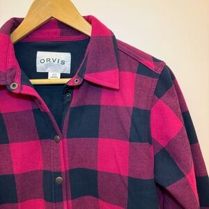 Fishing Orvis Women’s Fleece Lined Flannel Shirt Jacket Size S/XS Navy & Pink